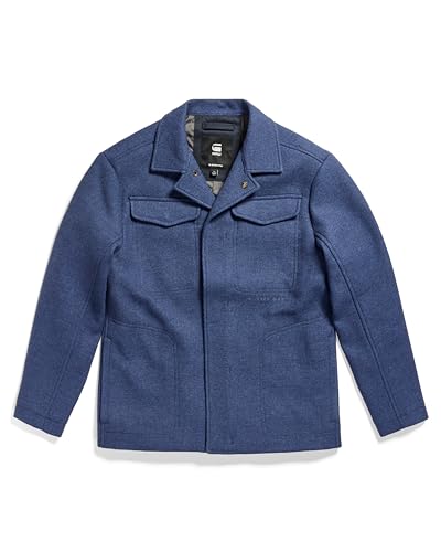 G-STAR RAW Męska kurtka Chore Wool JKT, Niebieski (rank blue D24746-D445-868), S