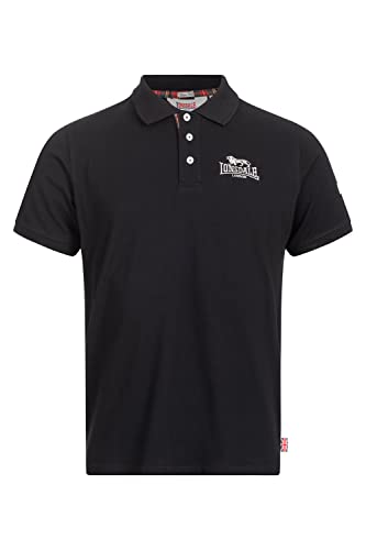 Lonsdale Bruan męska koszulka polo, Black/silver, XL