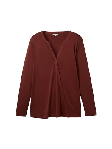 TOM TAILOR Damska koszulka z długim rękawem Plussize, 30337 - Raisin, 50