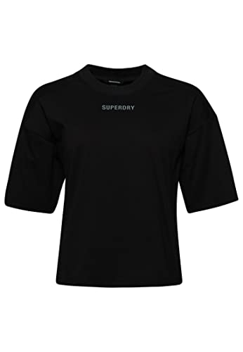 Superdry Damska koszulka Code Tech Os Boxy, Czarny, L
