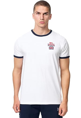 Lonsdale Cashendun t-shirt męski, biały/granatowy/czerwony, XXL, 117451