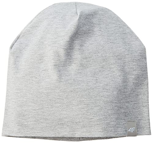 4F Dziewczęca czapka dziewczęca Jcad001, szara (Cold Light Grey Melange), rozmiar uniwersalny, szary (Cold Light Grey Melange), jeden rozmiar