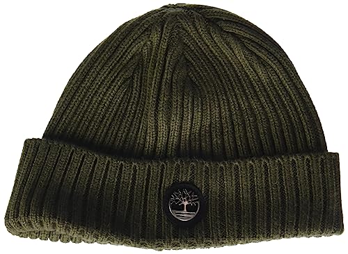Timberland Męska prążkowana czapka zegarka z tabliczką z logo, Liść winogron, rozmiar uniwersalny