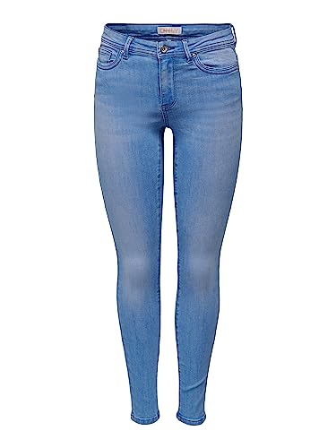 ONLY Damskie spodnie jeansowe ONLWAUW MID Skinny DNM BJ617 NOOS, Special Bright Blue Denim, SW / 32L, Special Bright Blue Denim, S x 32L