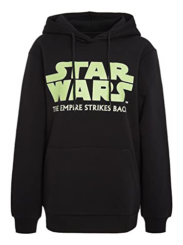 Star Wars graficzny nadruk logo czarna damska bluza z kapturem od Recovered, wielobarwny, S