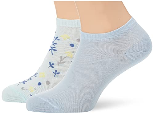 Esprit Skarpety Spring Flowers 2-pak biologiczna bawełna damskie krótkie ze wzorem 2 pary, wielokolorowy (asortyment 0030), 35-38 EU