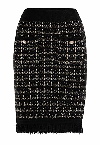 caspio Damska spódnica z dzianiny Skirt, czarny, XS-S
