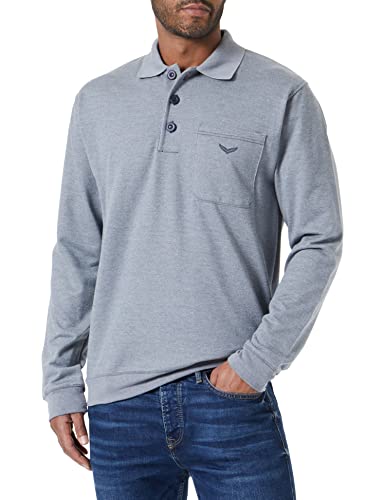 Trigema Męska koszulka polo, 674602, szary kamienny melanż, XXXL, szaro-melanż, 3XL