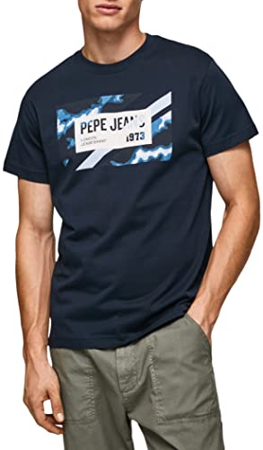 Pepe Jeans Koszulka męska Rederick, Niebieski (Dulwich), XS