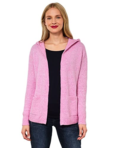 Street One Damska A253505 Kardigan Hoodie, różowy Crush Melange, 44, Pink Crush Melange, 44