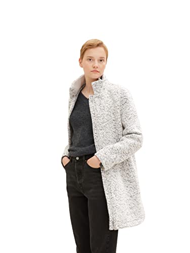 TOM TAILOR Denim Damski Boucle płaszcz 1032674, 18665 - Grey Black Boucle, M