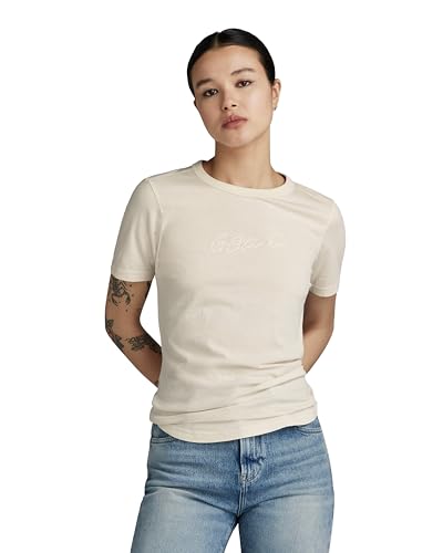 G-STAR RAW Damska koszulka z autografem Slim R T Wmn, beżowy (Eggnog D24216-4107-g076), XXS