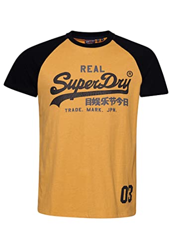 Superdry Vintage VL Heritage Rgln tee Koszula męska, Ochre Żółty Marl/Czarny, S