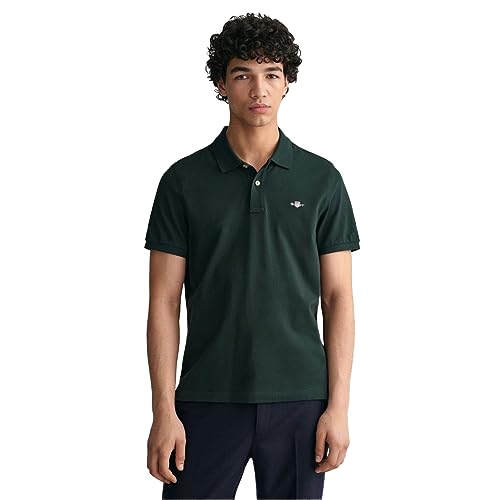 GANT Męska koszulka polo Reg Shield Ss Pique Polo, Tartan Green, XXL