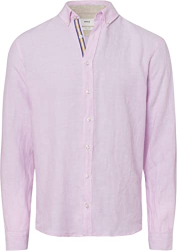 BRAX Męska koszula w stylu Dirk U AIRWASHED lniana koszula, Optimism, S, Optimism, S