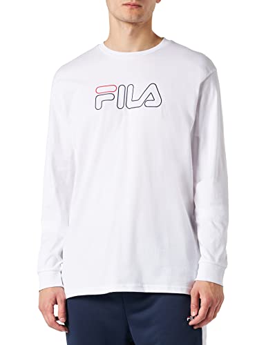 FILA Męska koszulka z długim rękawem, jasna biel, M, Bright White, M
