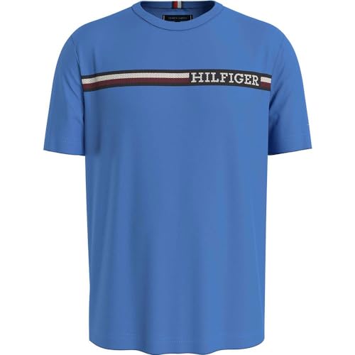 Tommy Hilfiger Koszulka męska Monotype Chest Stripe S/S, Niebieskie zaklęcie, M