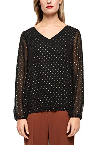 s.Oliver BLACK LABEL Bluzka damska, Czarny (True Black 9999), 36