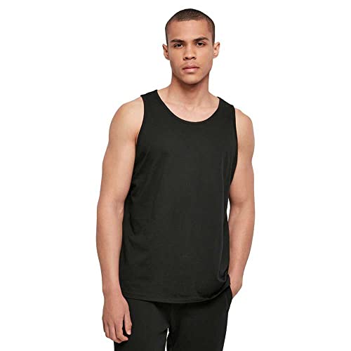 Build Your Brand Męski Basic Tank T-Shirt, Basic męski tank top z bawełny na lato, dostępny w wielu kolorach, rozmiary XS-5XL, czarny, M