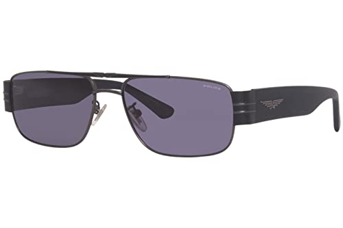 Police Unisex SPLA55 okulary przeciwsłoneczne, gun metal matowy czarny matowy, 57, Gun Metal Matt - Black Matt, 57