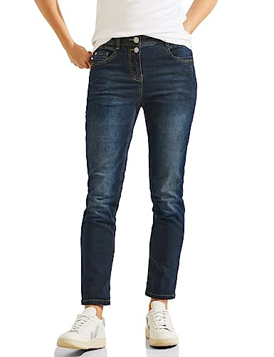 Cecil Damskie spodnie jeansowe Slim, Niebieski, czarny, sprany, 26W / 28L