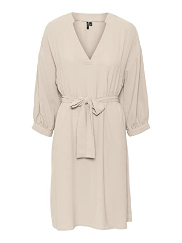 VERO MODA Women's VMPYE 3/4 ABK Dress WVN BTQ GA sukienka, Whitecap Gray, XL, whitecap gray, XL