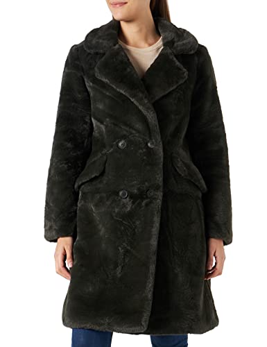 bestseller a/s Damski płaszcz VVMSUIELLY Long Faux FUR Coat BOOS, Peat, S