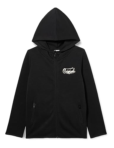 NAME IT Bluza chłopięca Nkmnero Ls Sweat Card Wh Unb Noos, czarny, 146-152