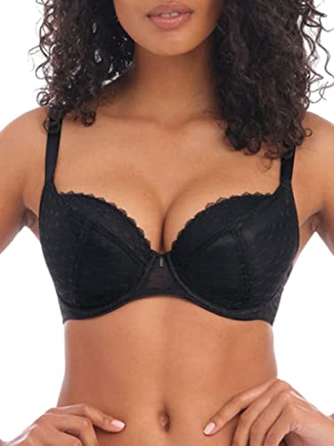 Freya Signature Padded Plunge Biustonosz Czarny 36DD, Czarny, 80E