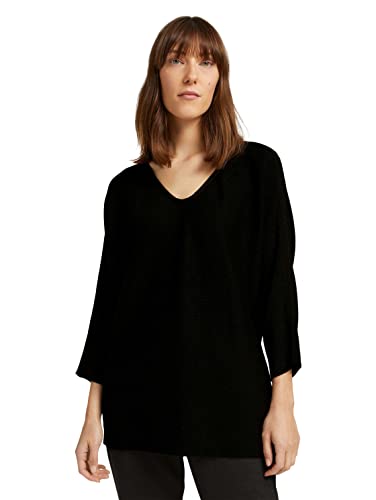 TOM TAILOR Damski sweter z rękawami nietoperza 1029665, 14482 - Deep Black, M
