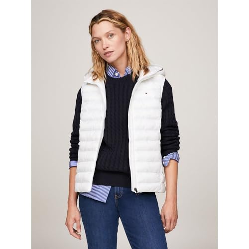 Tommy Hilfiger Damska kamizelka Lw Padded Global Stripe, Th Optic White, S