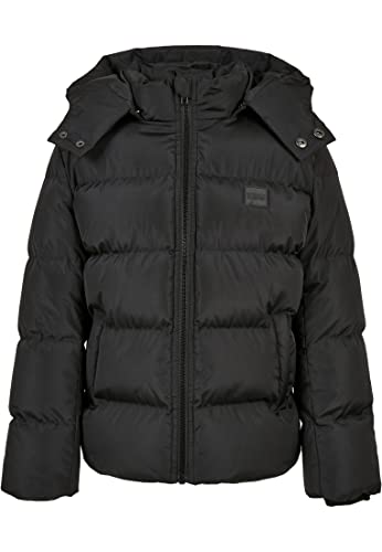 Urban Classics Chłopięca kurtka z kapturem, kurtka zimowa dla buforów, kurtka puchowa dostępna w wielu kolorach, rozmiary 110/116-158/164, czarny, 110-116