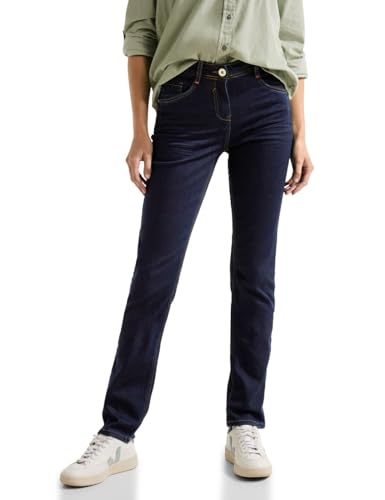 Cecil Damskie spodnie jeansowe Straight i High, Rinsed Wash., 26W / 34L