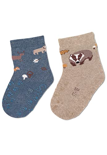 Sterntaler ABS-krabbelsöckchen Doppelpack Tiere Pończochy dla dzieci Dziecko, Tintenblau Melange, 20