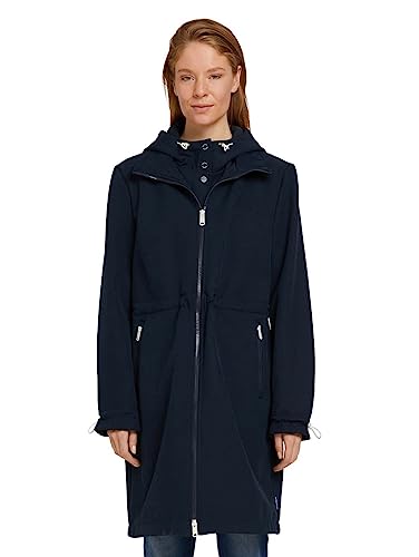 TOM TAILOR Damski Płaszcz softshell z kapturem 1030944, 10668 - Sky Captain Blue, S