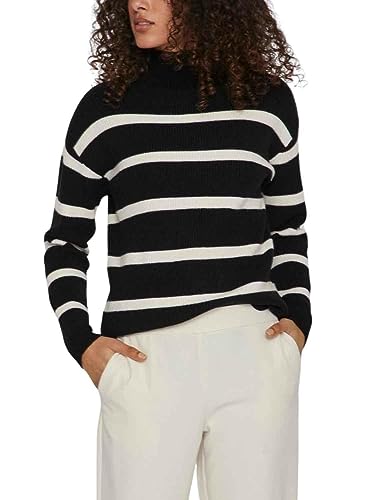 Vila Damski sweter z dzianiny, czarny, XL