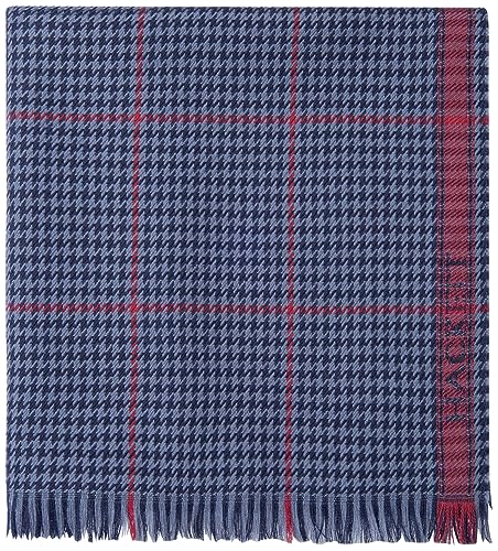 Hackett London Szalik męski MILLL Window SELE, niebieski (niebieski/rdzy), jeden rozmiar, Niebieski (niebieski/rdza), Rozmiar uniwersalny