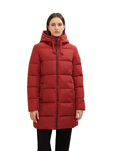 TOM TAILOR Damski Bufor płaszcz zimowy 1034590, 27470 - Dark Maroon Red, S