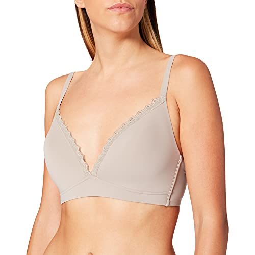 ESPRIT Z recyklingu: miękki biustonosz bez fiszbin, Light Taupe, 80C
