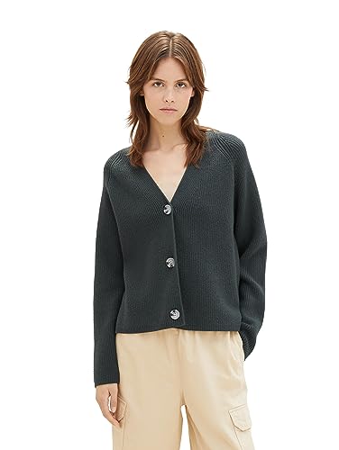 TOM TAILOR Denim Damski kardigan z dzianiny, 21525 - Huntsman Green, XXL