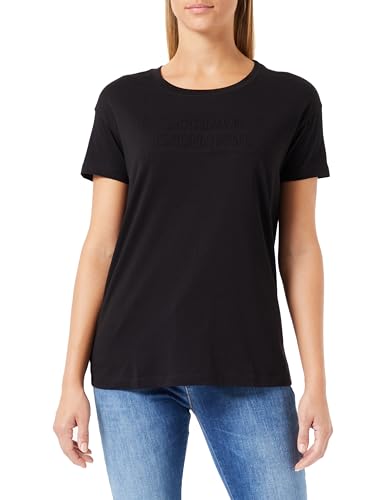 Armani Exchange Damska koszulka z logotypem Boyfriend Fit, Schwarz, XL