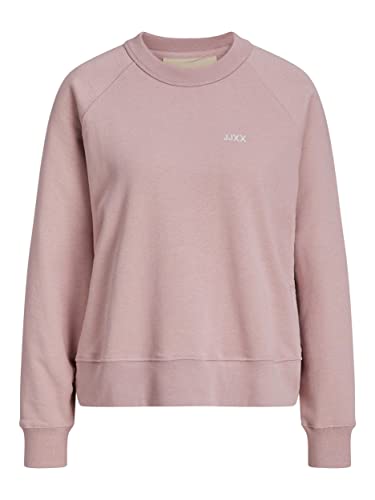 JACK & JONES Damska bluza z kapturem Jxcaitlyn Ls oversized Time Noos, Woodrose/Detale: emb Moonbeam, XS, Woodrose/Detale: emb Moonbeam, XS