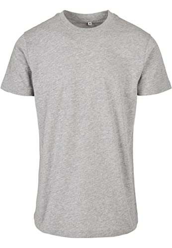 Build Your Brand Męski T-shirt basic, okrągły dekolt, męski T-shirt o klasycznym kroju, dostępny w wielu kolorach, rozmiary XS – 5XL, szary (Heather Grey), 4XL