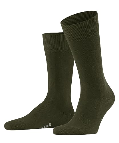 FALKE Mężczyźni Family M SO Zrównoważona Bawełna jednokolorowe 1 Para, Zielony (Artichoke 7436), 39-42