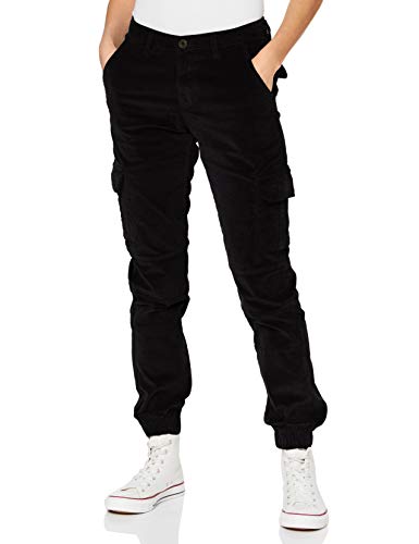 Urban Classics Damskie spodnie cargo z wysokim stanem, czarny