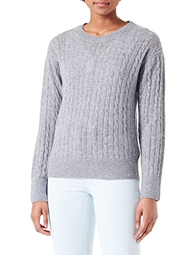 Tommy Hilfiger Sweter damski Softwool Cable, Średni szary wrzos, XS