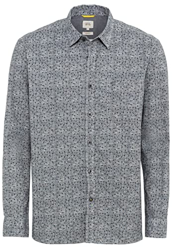 camel active Męska koszula 409114/1S14, niebieska (Night Blue), M, niebieski (Night Blue), M