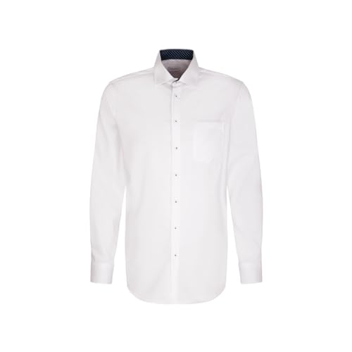 Seidensticker Męska koszula biznesowa - Comfort Fit - łatwa do prasowania - kołnierz Kent - długi rękaw - 100% bawełna, biały, 50