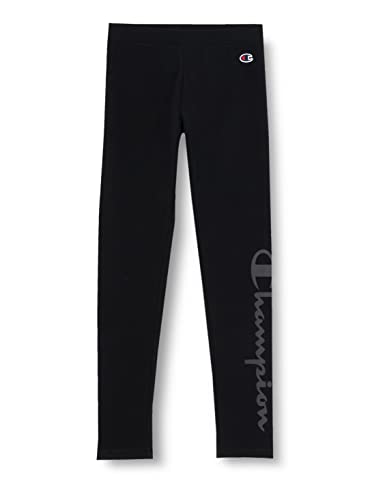 Champion Dziewczynki i chłopcy, Rochester 1919, Logo Bawełniane legginsy z lycry, czarne, 15-16 lat, czarny, 15-16 Lat