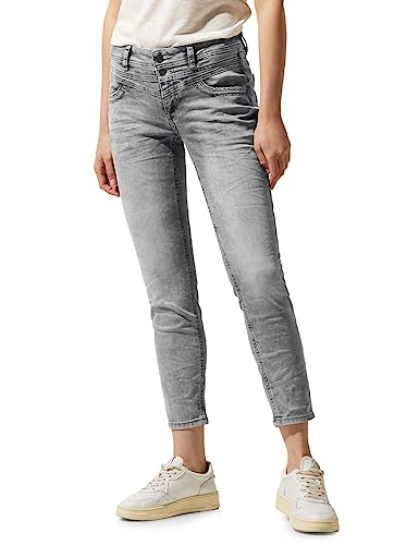 Street One Damskie spodnie jeansowe Slim, Szare pranie losowe, 27W / 28L